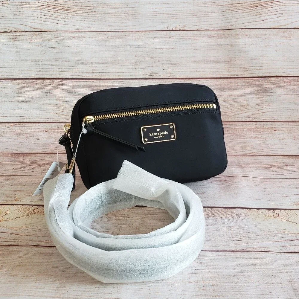 Kate Spade Sophy Wilson Road Nylon Fanny Pack Belt Bag Crossbody Black Adjustabl